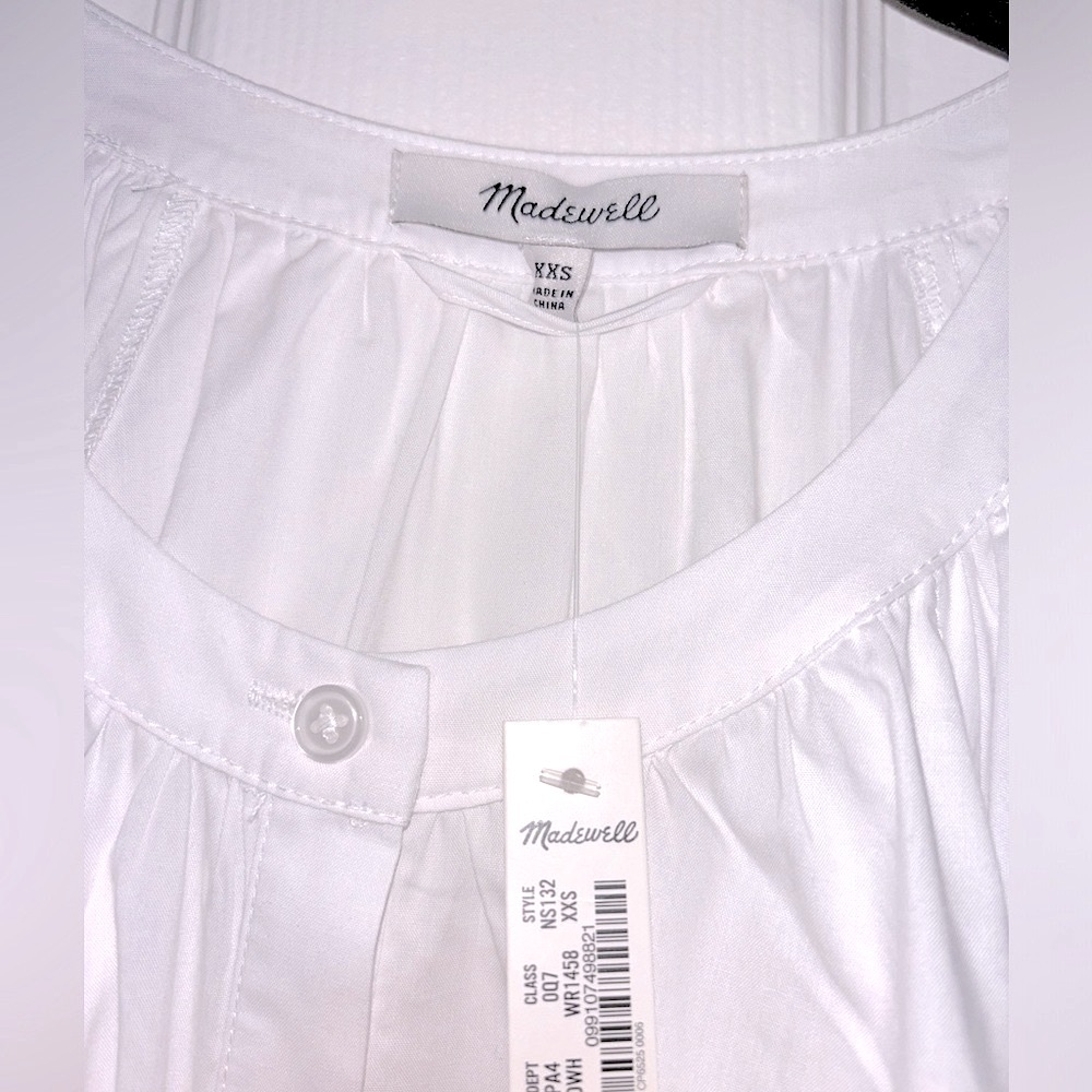 NWT Madewell Tie Waist Button Front Midi Dress in Poplin - Picture 9 of 10